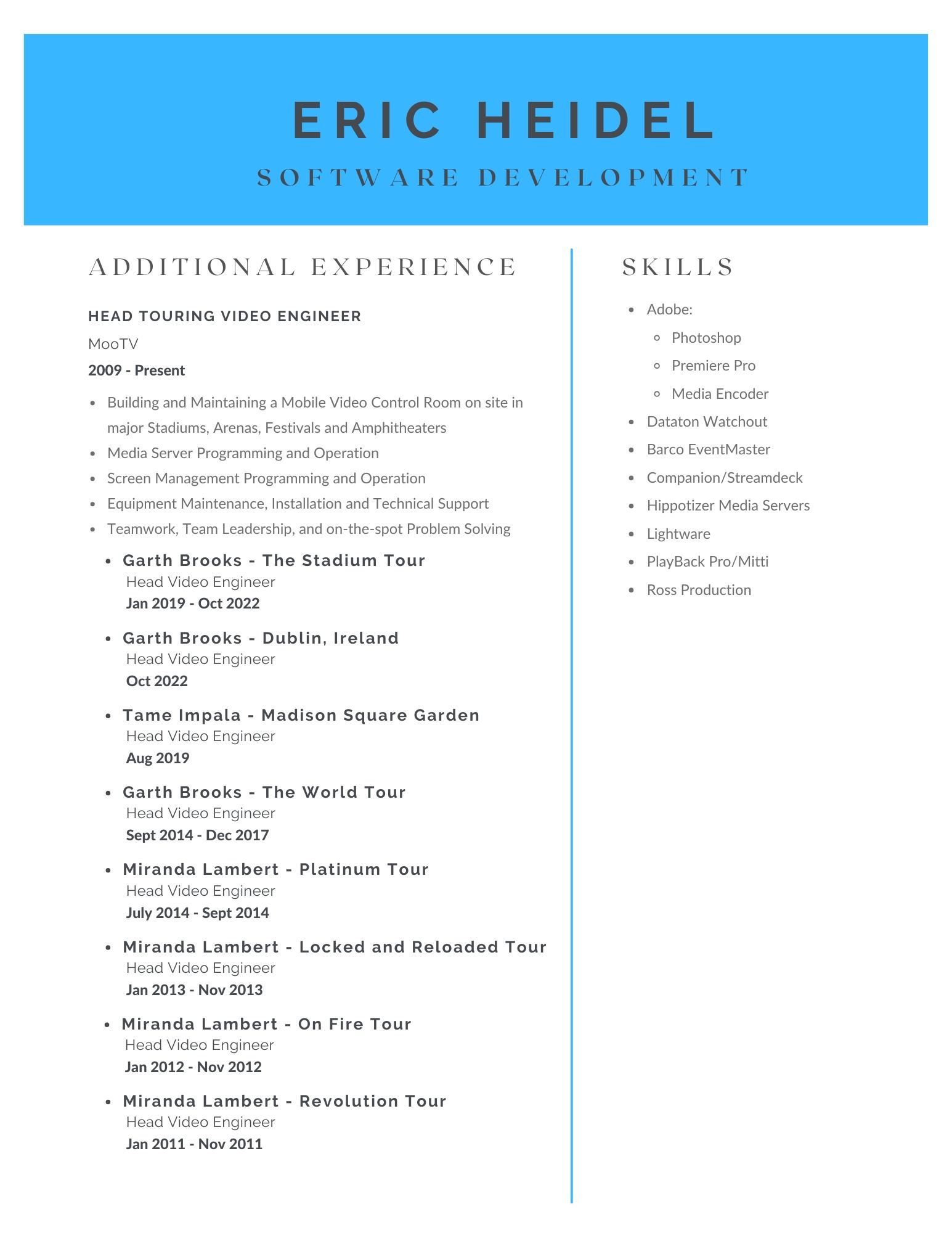 Page Number 2 of Eric Heidel's Resume